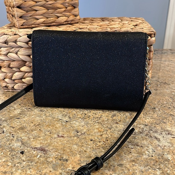 EUC KATE SPADE NEW YORK BLACK TINSEL FLAP CROSSBODY - Picture 2 of 11